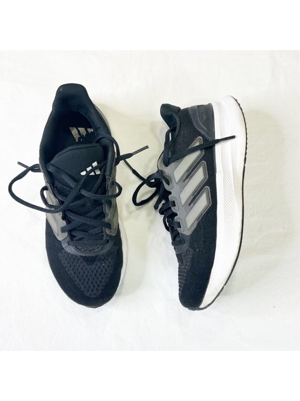 Adidas Ultrarun 5 Sneaker Kids Black Running Shoes Lace-Up Closure Size 4.5